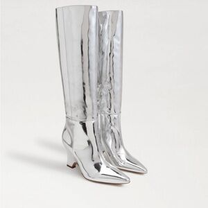 Sam Edelman Women's Vance Knee High Boot in Soft Silver Size 6 NWT